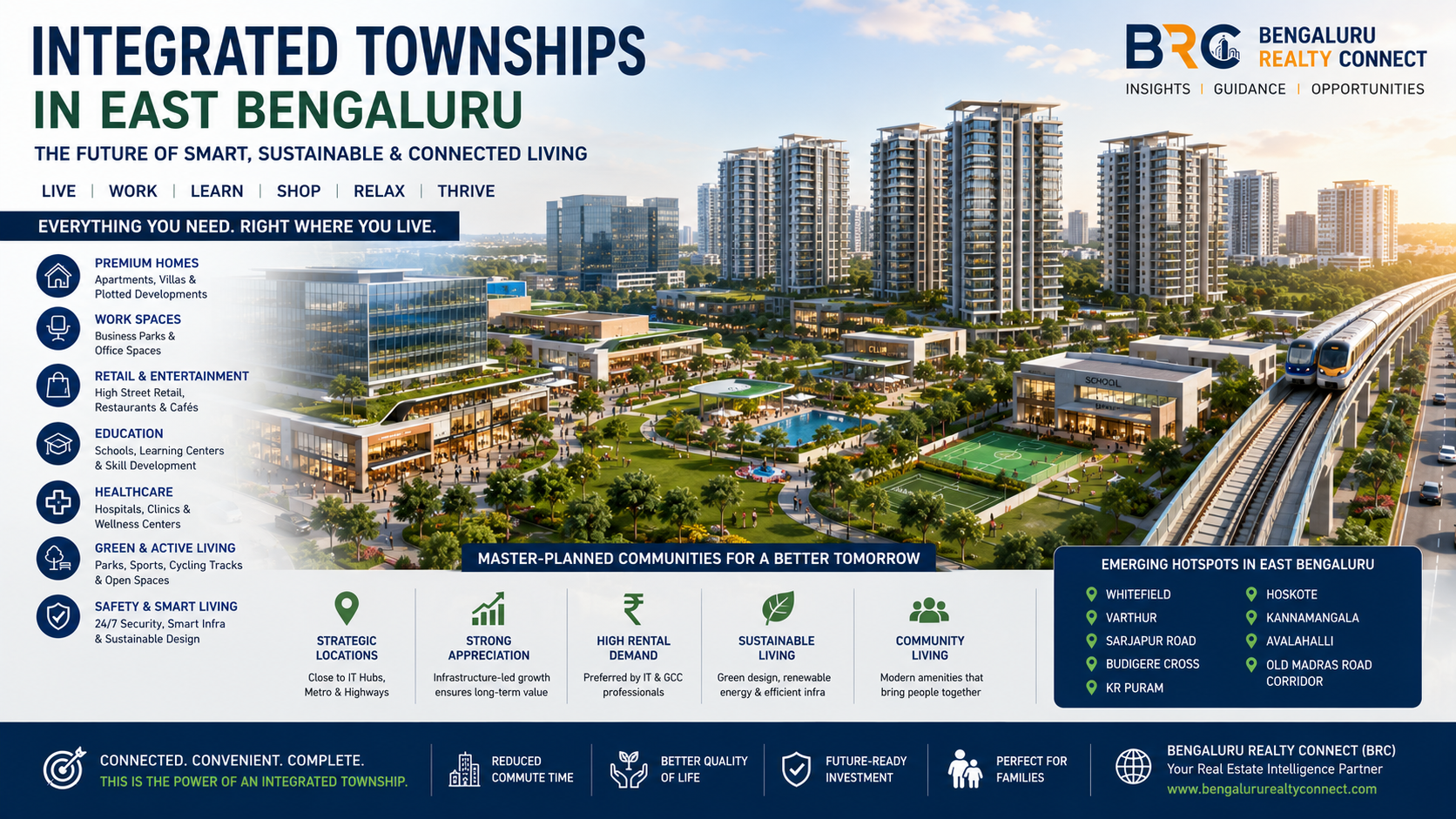 Integrated Townships in East Bengaluru: Investment Guide & Future Growth 2026 | BRC