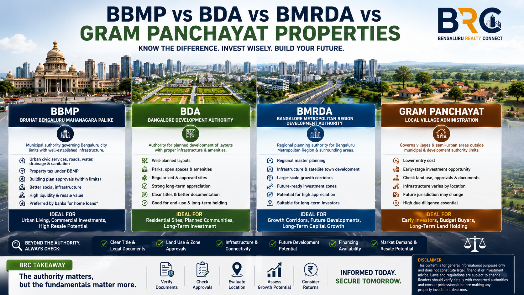 BBMP vs BDA vs BMRDA vs Gram Panchayat Properties | Karnataka Property Guide 2026 | BRC